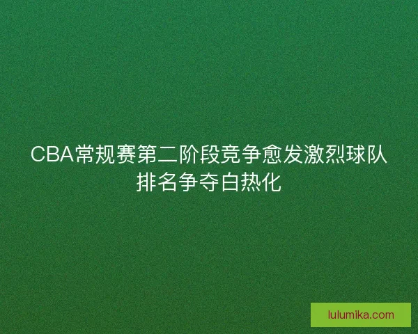 CBA常规赛第二阶段竞争愈发激烈球队排名争夺白热化 CBA常规赛第二阶段竞争愈发激烈球队排名争夺白热化